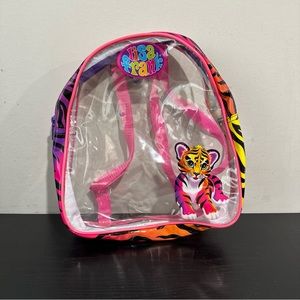 Lisa Frank Y2K 11” Single Compartment Clear Backpack Forrest Tiger Rainbow